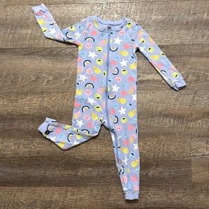Tea Collection Zippered Footless Romper with Fun Emoji Print
